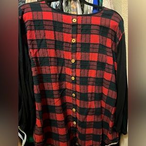 CHIC SOUL BALCK SHIRT W/ FLANNEL BACK